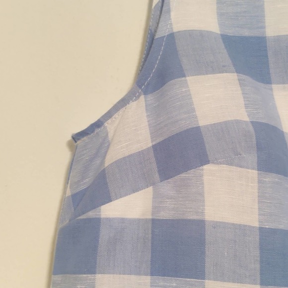 🎈J Crew Gingham Linen Blend Blouse, EUC S 4 - Picture 7 of 11